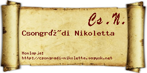 Csongrádi Nikoletta névjegykártya