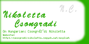 nikoletta csongradi business card